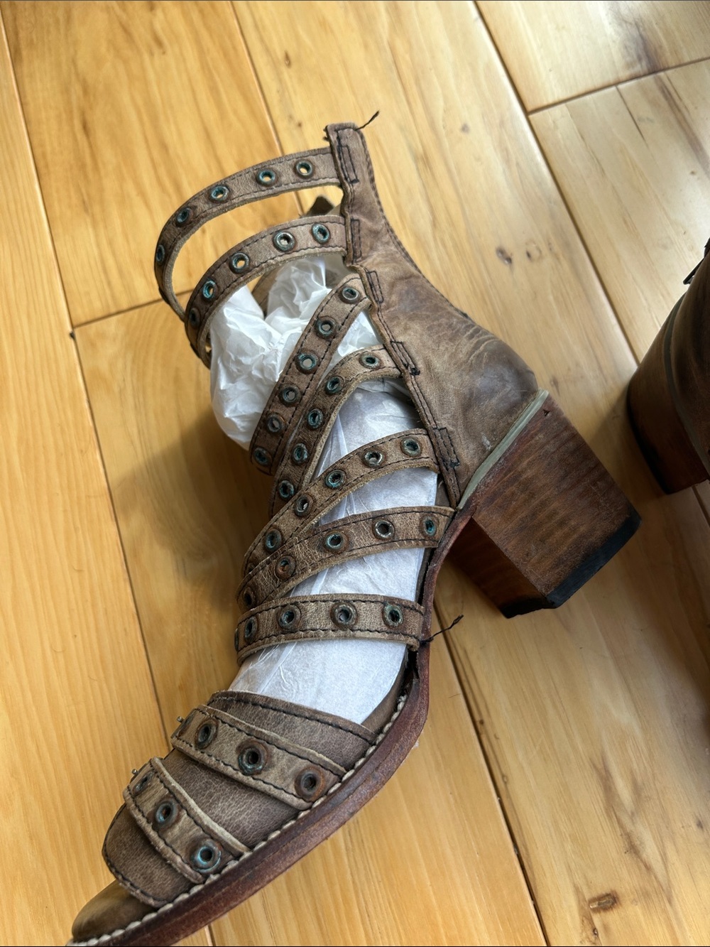 Freebird by Steven Brown Multi-Strap Studded High Heels - Picture 2 of 8